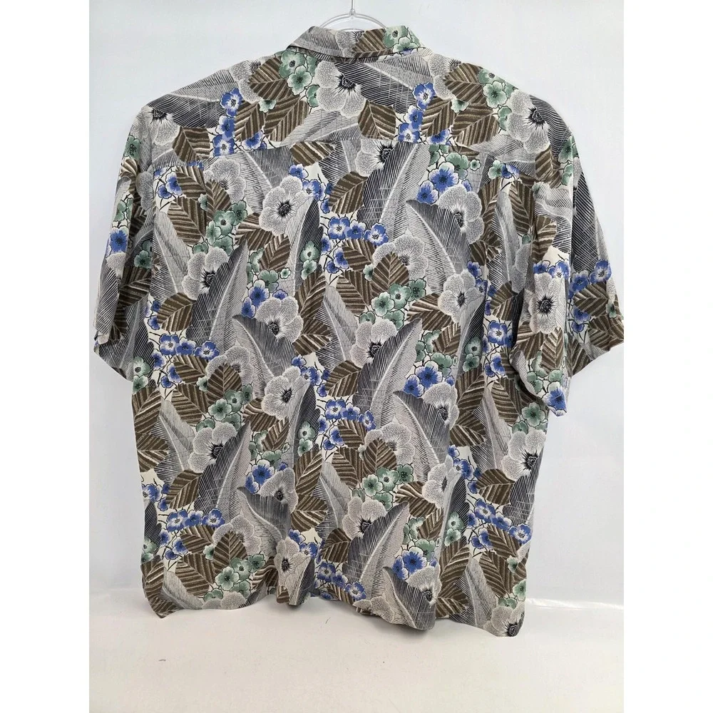 Tommy Bahama Shirt Mens XL Multicolor Floral Silk Hawaiian‎ Camp Button Front